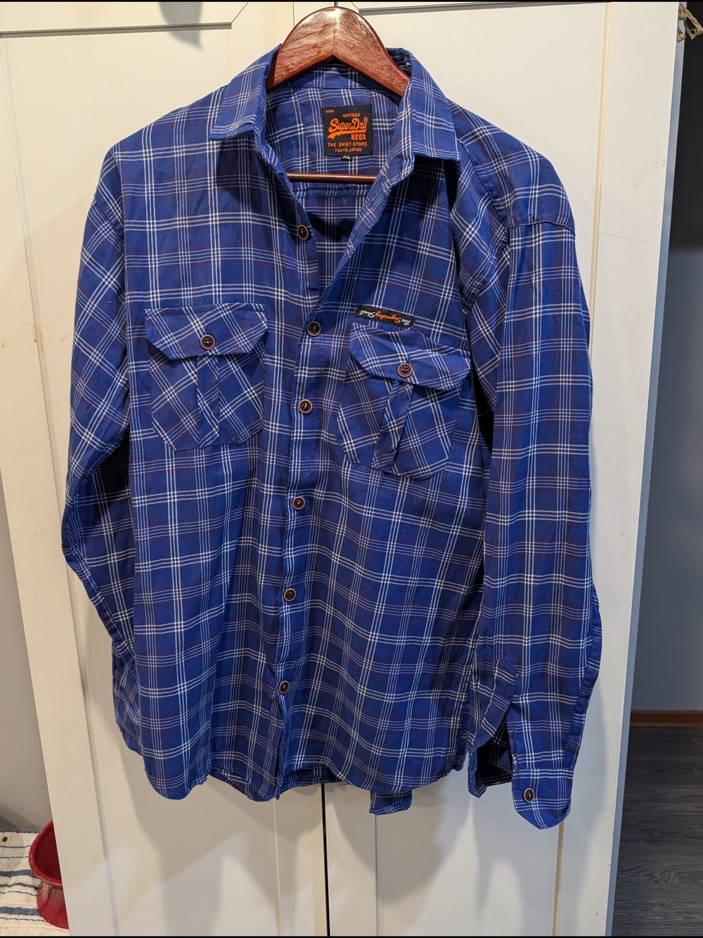 Superdry Blue Plaid Men’s Button-Down Shirt
